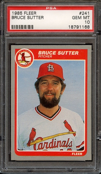 1985 FLEER 241 BRUCE SUTTER PSA GEM MT 10