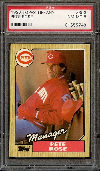 1987 TOPPS TIFFANY 393 PETE ROSE PSA NM-MT 8