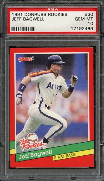 1991 DONRUSS ROOKIES 30 JEFF BAGWELL PSA GEM MT 10