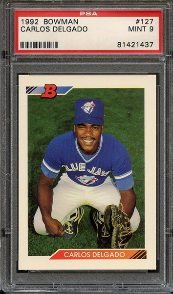 1992 BOWMAN 127 CARLOS DELGADO PSA MINT 9