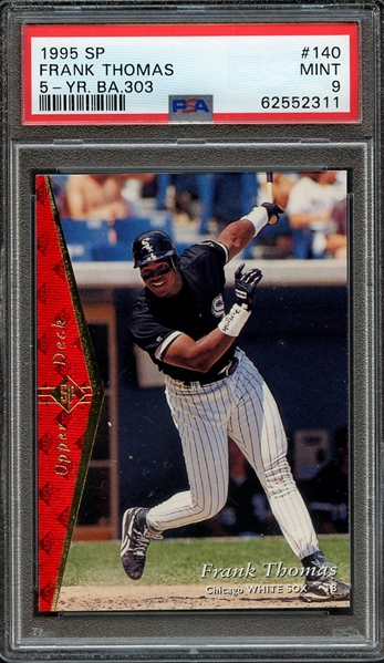 1995 SP 140 FRANK THOMAS 5-YR. BA.303 PSA MINT 9