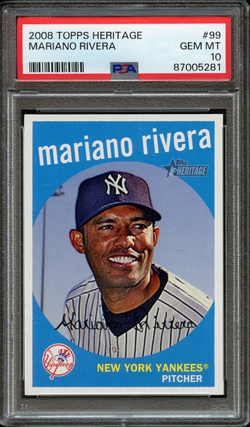 2008 TOPPS HERITAGE 99 MARIANO RIVERA PSA GEM MT 10