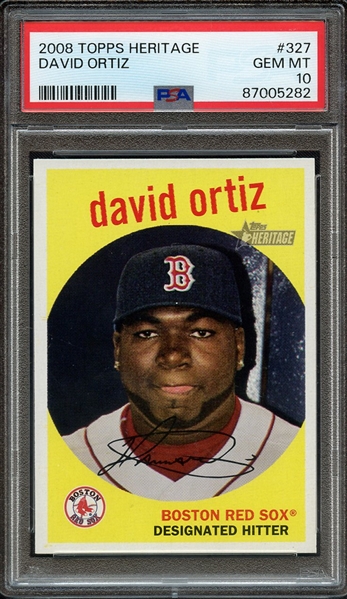 2008 TOPPS HERITAGE 327 DAVID ORTIZ PSA GEM MT 10