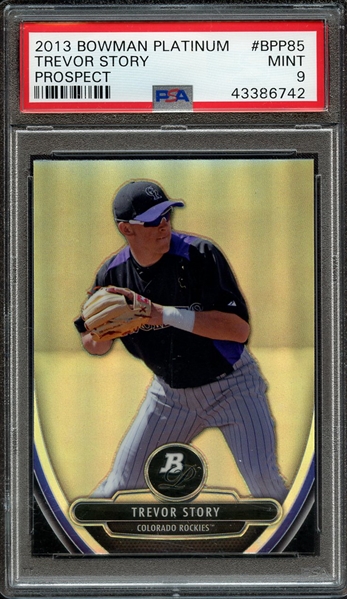 2013 BOWMAN PLATINUM PROSPECT BPP85 TREVOR STORY PROSPECT PSA MINT 9