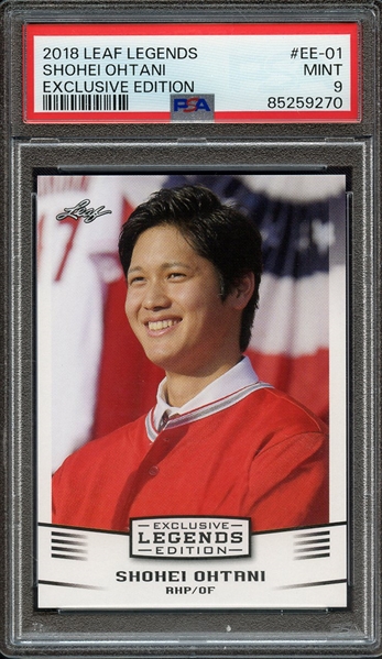 2018 LEAF OHTANI LEGENDS EXCLUSIVE EDITION EE-01 SHOHEI OHTANI EXCLUSIVE EDITION PSA MINT 9