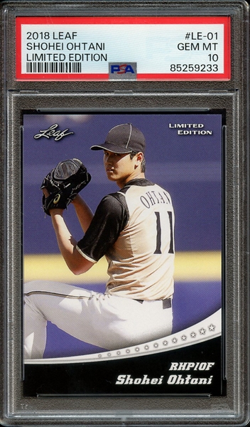 2018 LEAF OHTANI RETAIL LE-01 SHOHEI OHTANI LIMITED EDITION PSA GEM MT 10