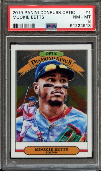 2019 PANINI DONRUSS OPTIC 1 MOOKIE BETTS PSA NM-MT 8