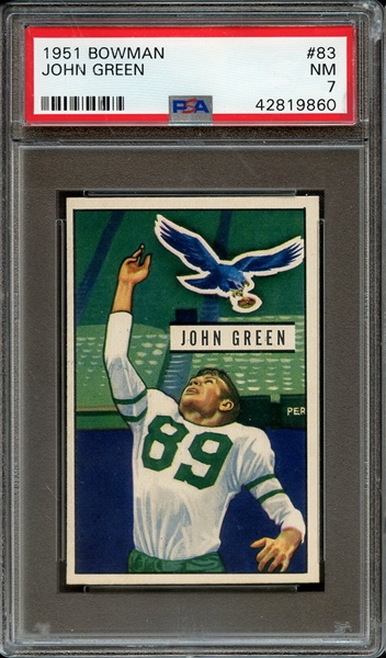 1951 BOWMAN 83 JOHN GREEN PSA NM 7