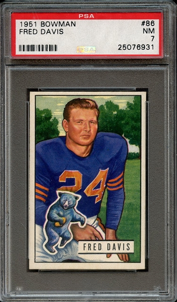 1951 BOWMAN 86 FRED DAVIS PSA NM 7