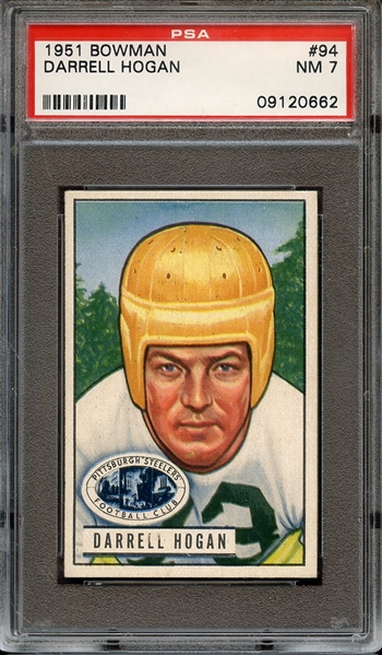 1951 BOWMAN 94 DARRELL HOGAN PSA NM 7