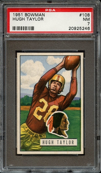 1951 BOWMAN 108 HUGH TAYLOR PSA NM 7