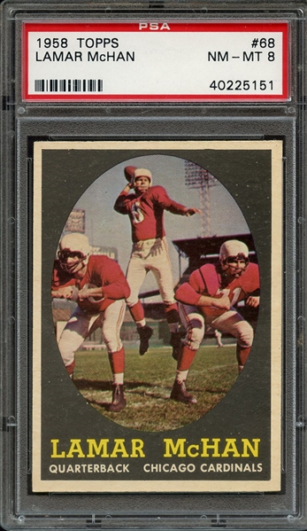 1958 TOPPS 68 LAMAR McHAN PSA NM-MT 8