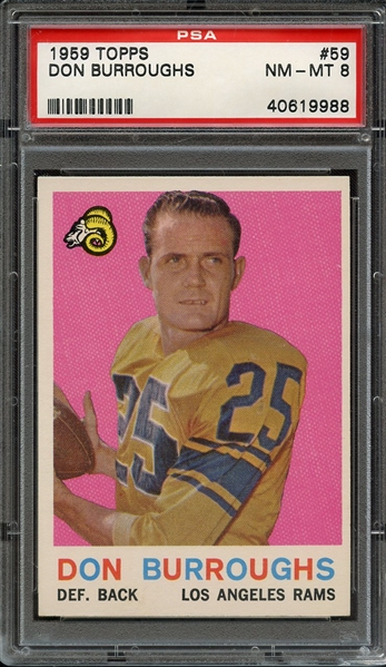 1959 TOPPS 59 DON BURROUGHS PSA NM-MT 8