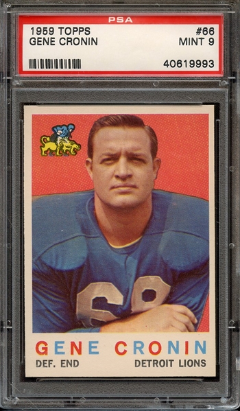 1959 TOPPS 66 GENE CRONIN PSA MINT 9