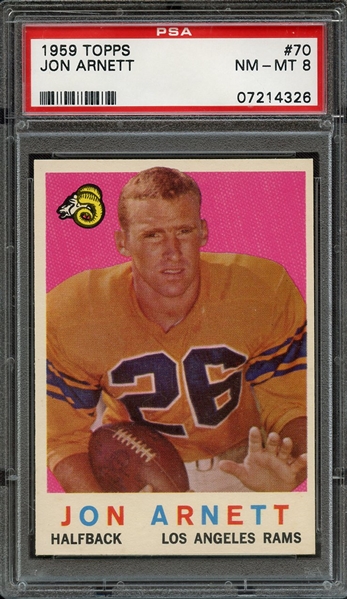 1959 TOPPS 70 JON ARNETT PSA NM-MT 8