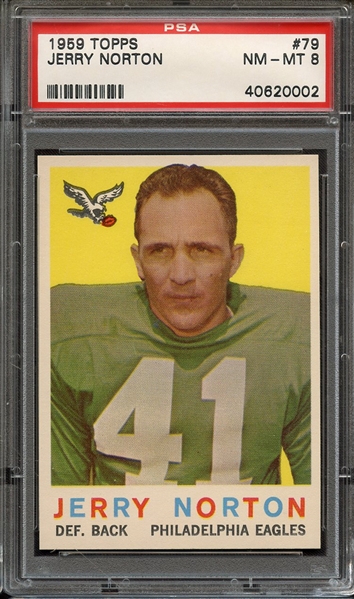 1959 TOPPS 79 JERRY NORTON PSA NM-MT 8