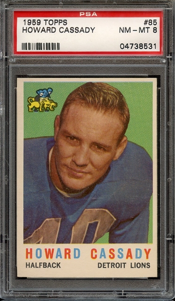 1959 TOPPS 85 HOWARD CASSADY PSA NM-MT 8