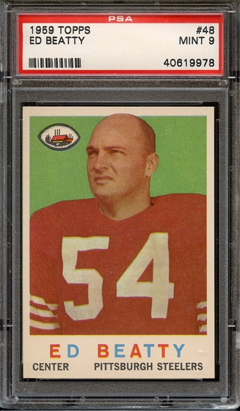 1959 TOPPS 48 ED BEATTY PSA MINT 9