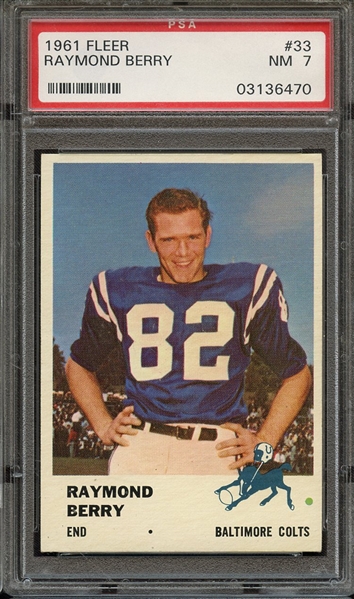 1961 FLEER 33 RAYMOND BERRY PSA NM 7