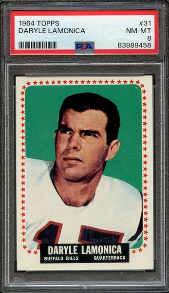 1964 TOPPS 31 DARYLE LAMONICA PSA NM-MT 8