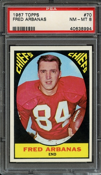 1967 TOPPS 70 FRED ARBANAS PSA NM-MT 8