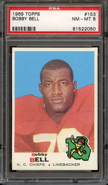 1969 TOPPS 153 BOBBY BELL PSA NM-MT 8