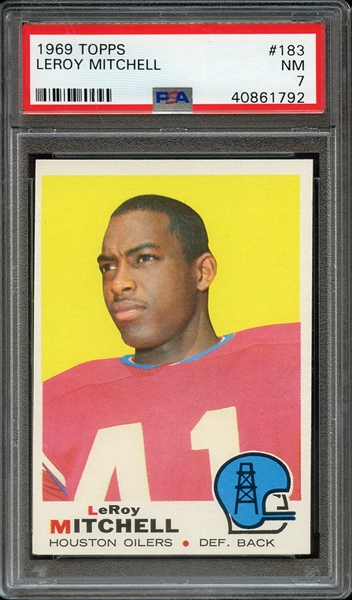 1969 TOPPS 183 LEROY MITCHELL PSA NM 7