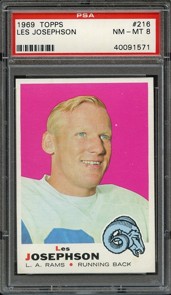 1969 TOPPS 216 LES JOSEPHSON PSA NM-MT 8