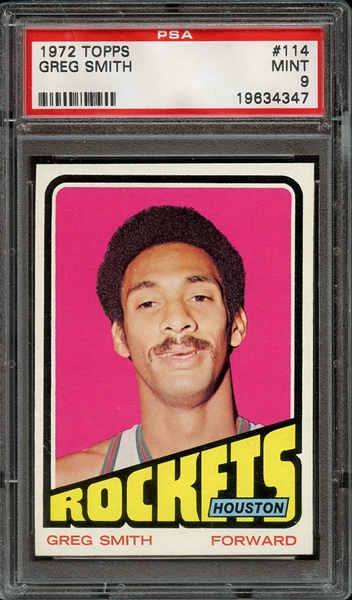 1972 TOPPS 114 GREG SMITH PSA MINT 9