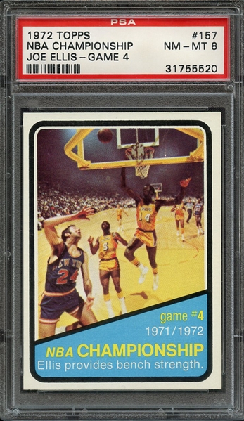 1972 TOPPS 157 NBA CHAMPIONSHIP LEROY ELLIS-GAME 4 PSA NM-MT 8