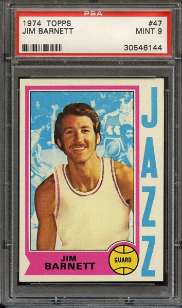 1974 TOPPS 47 JIM BARNETT PSA MINT 9