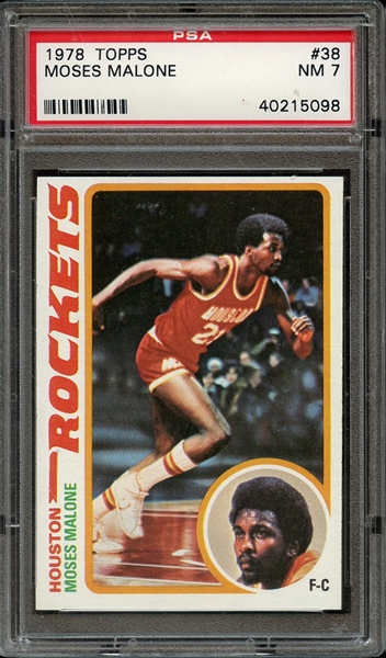 1978 TOPPS 38 MOSES MALONE PSA NM 7