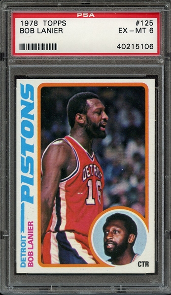 1978 TOPPS 125 BOB LANIER PSA EX-MT 6