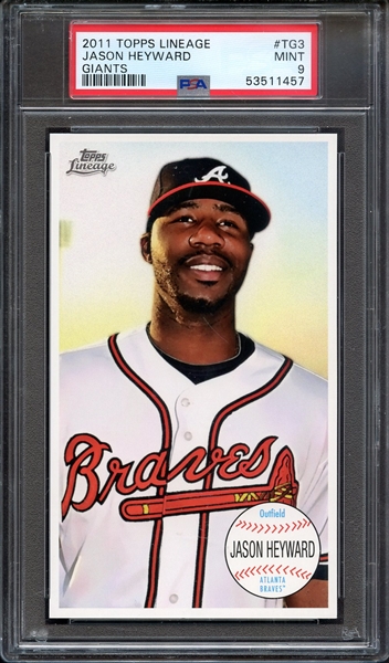 2011 TOPPS LINEAGE GIANTS TG3 JASON HEYWARD GIANTS PSA MINT 9