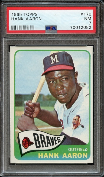 1965 TOPPS 170 HANK AARON PSA NM 7