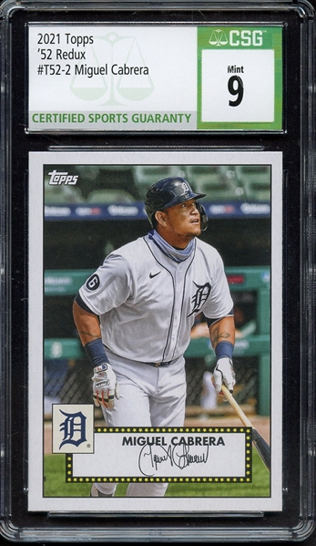 2021 TOPPS 52 REDUX T52-2 MIGUEL CABRERA CSG MINT 9