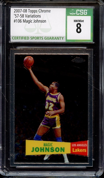 2007 TOPPS CHROME 57-58 VARIATIONS 106 MAGIC JOHNSON CSG NM-MT 8