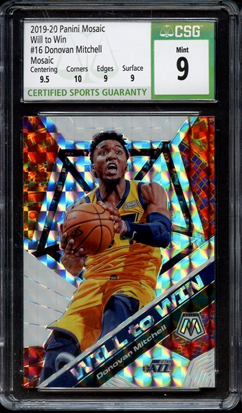 2019 PANINI MOSAIC WILL TO WIN 16 DONOVAN MITCHELL CSG MINT 9