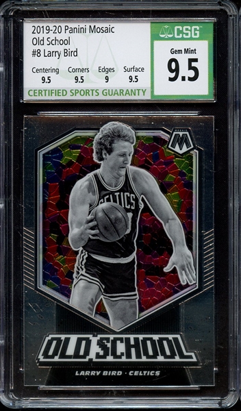 2019 PANINI MOSAIC OLD SCHOOL 8 LARRY BIRD CSG GEM MINT 9.5