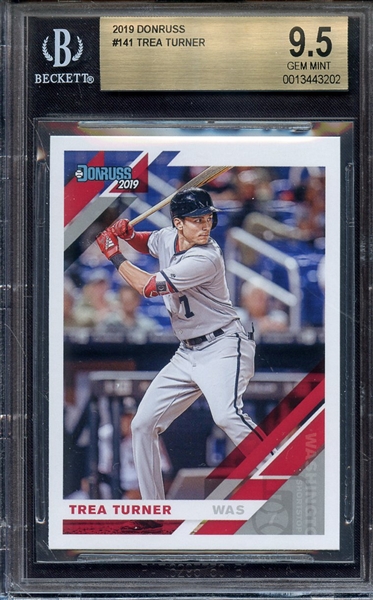 2019 DONRUSS 141 TREA TURNER BGS GEM MINT 9.5