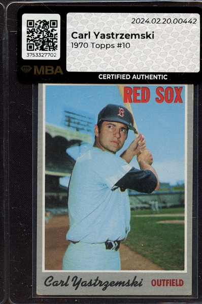 1970 TOPPS 10 CARL YASTRZEMSKI MBA