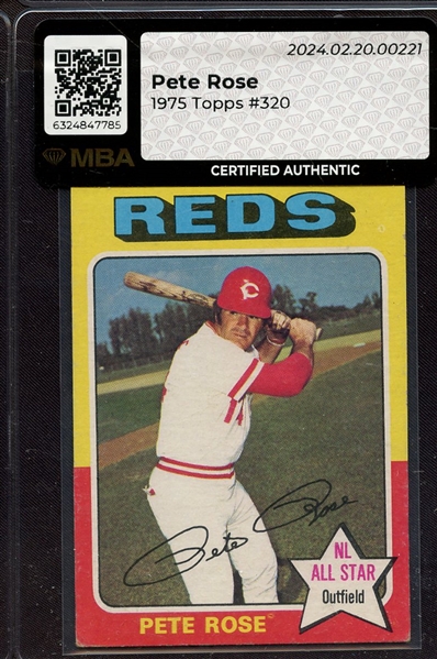 1975 TOPPS 320 PETE ROSE MBA