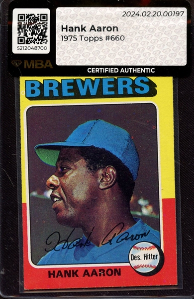 1975 TOPPS 660 HANK AARON MBA