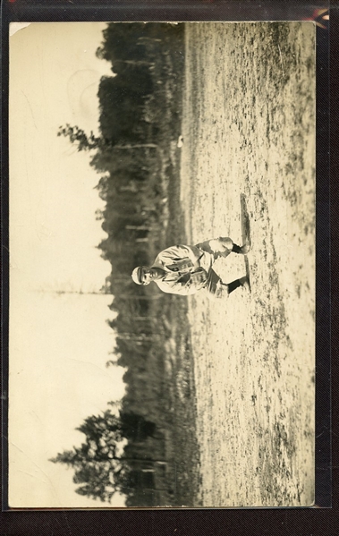 RPPC POSTCARD W/BASEBALL PLAYER