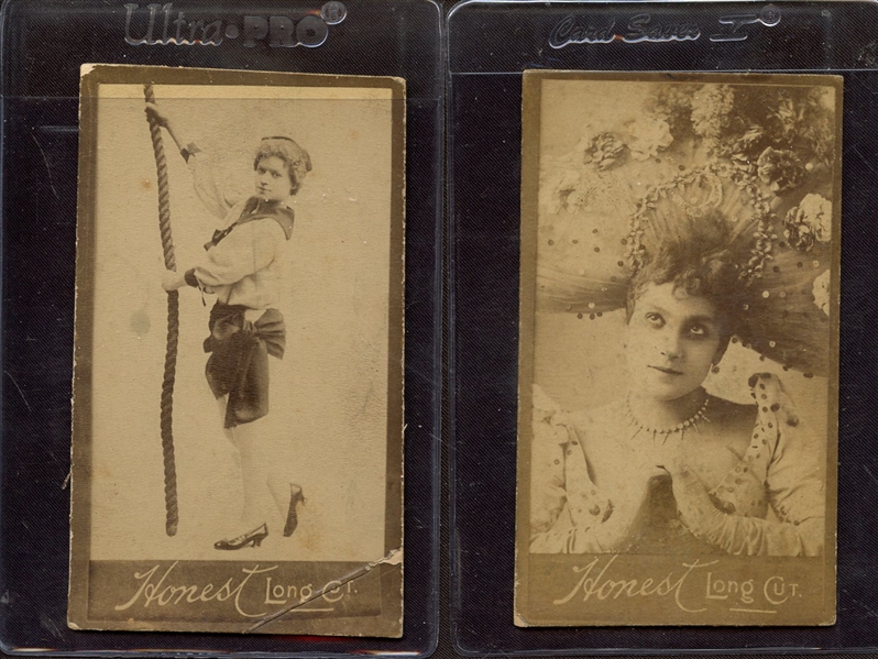 (2) 1880'S N150 DUKE TOBACCO HONEST LONG CUT ACTRESSES