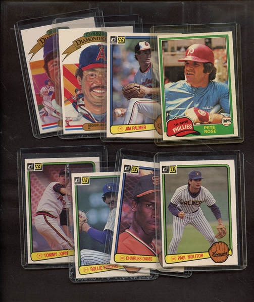 (8) 1981-83 TOPPS DONRUSS LOT W/ROSE JACKSON YASTRZEMSKI