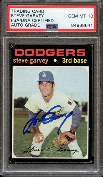 1971 TOPPS 341 SIGNED STEVE GARVEY PSA/DNA AUTO 10