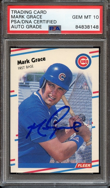 1988 FLEER UPDATE U77 SINGED MARK GRACE PSA/DNA AUTO 10