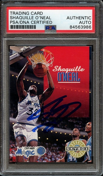 1992 SKYBOX 382 SIGNED SHAQUILLE O'NEAL PSA/DNA AUTO AUTHENTIC