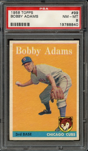 1958 TOPPS 99 BOBBY ADAMS PSA NM-MT 8